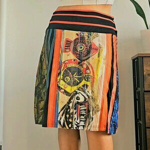 Vintage Save the Queen Patchwork Skirt — Italian Art-to-Wear, Size M